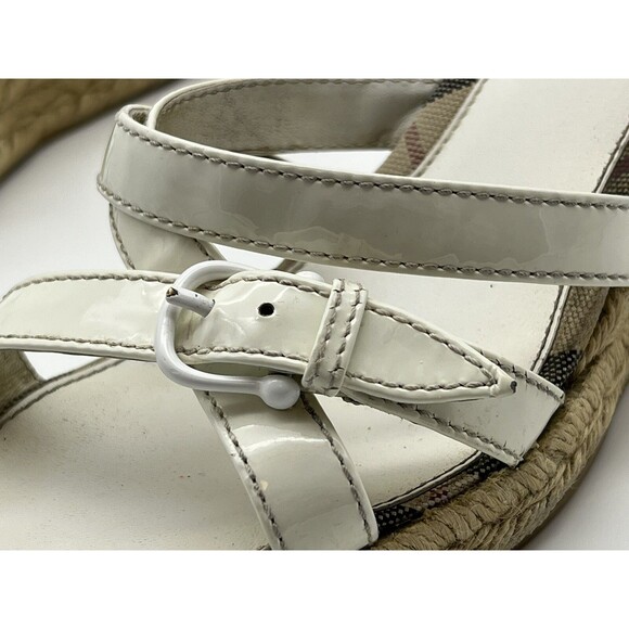 Burberry London White Patent Leather Wedge Espadrille Sandals 40 (9 US) 3207635 - Picture 10 of 16